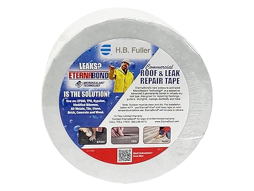 EternaBond RoofSeal White 4" x50' MicroSealant UV Stable RV Roof Seal Repair Tape  35 mil Total Thickness - EB-RW040-50R - One-Step Durable, Waterproof and Airtight Sealant