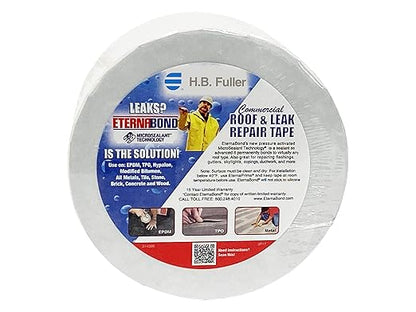 EternaBond RoofSeal White 4" x50' MicroSealant UV Stable RV Roof Seal Repair Tape  35 mil Total Thickness - EB-RW040-50R - One-Step Durable, Waterproof and Airtight Sealant