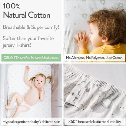 Heather Grey Pack and Play Sheets, 2-Pack - 27 x 39 In