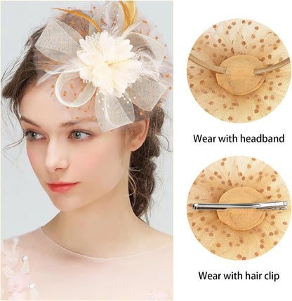 CAVETEE Fascinator for Women Tea Party, Tea Party Headpiece for Women 1920s Party