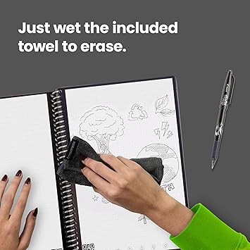 Rocketbook Core Reusable Spiral Notebook, Letter Size 8.5x11, Orange - Dotted Pages, App-Connected, Erasable, Durable Cover, Ideal for School, Work, and Creative Projects