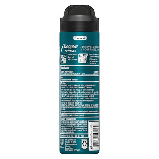 Degree Men Advanced Antiperspirant Deodorant Dry Spray Icy Mint 3 Count 72-Hour Sweat and Odor Protection Deodorant For Men With MotionSense Technology 3.8 oz