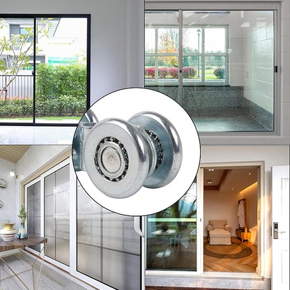 Mxfans Steel Sliding Track Roller Hanging Barn Door Rail Trolley Wheel H3-3 Replaces Stainless Steel Kit