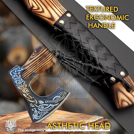 SHINY CRAFTS-Axes berserker axe Viking Hatchet Tomahawk Axe-Custom Handmade Viking Axe Gift Christmas Gift Birthday gift for him with Leather Sheath (VBA 19)