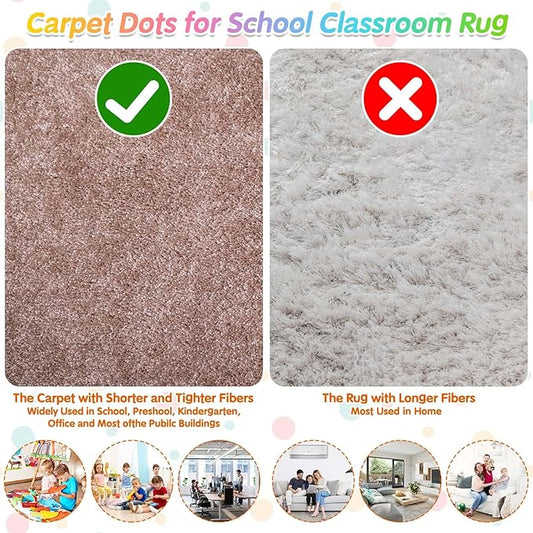 Shynek 48 Pcs Carpet Markers Black Circles Floor Dots for Classroom Floor Spots 4 Inch Carpet Dots for Decoration Elementary Teachers Student Kindergarten