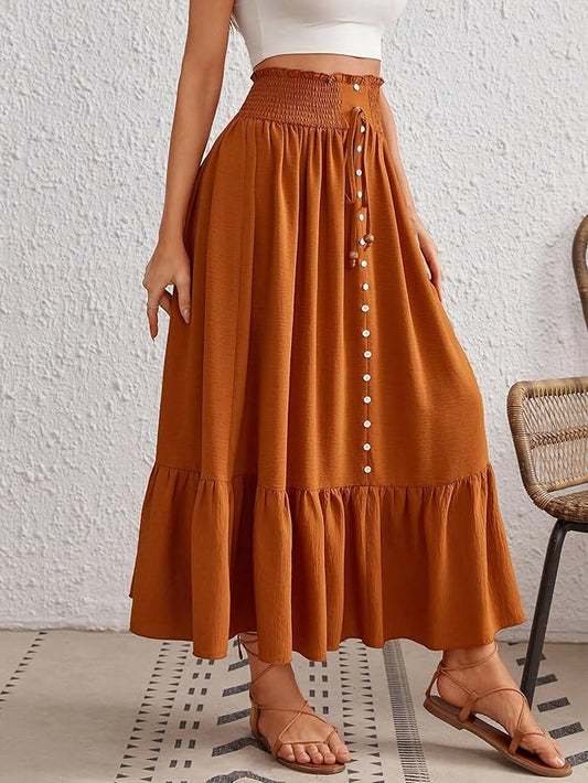 ELDINA ELDINA Women's 2024 Casual Long Skirt Skirt