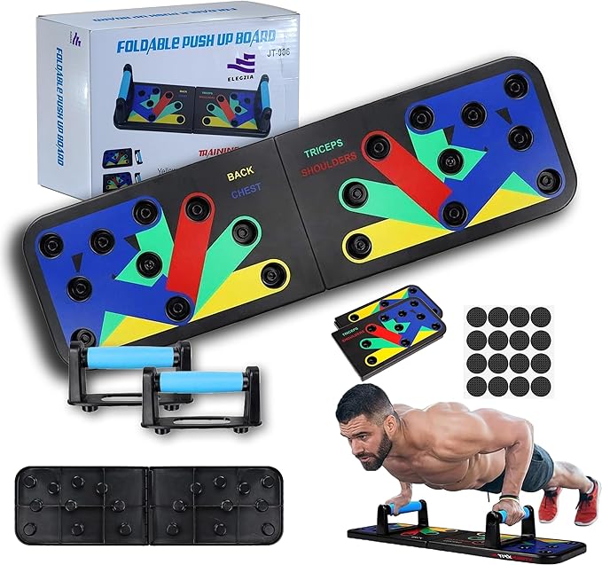Push Up Board  Pushup Fitness Stand  Foldable Push Up Board for Men  Women  9-in-1 Multifunctional Exercise Board  Strength Training Home Workout System  Perfect Pushup board