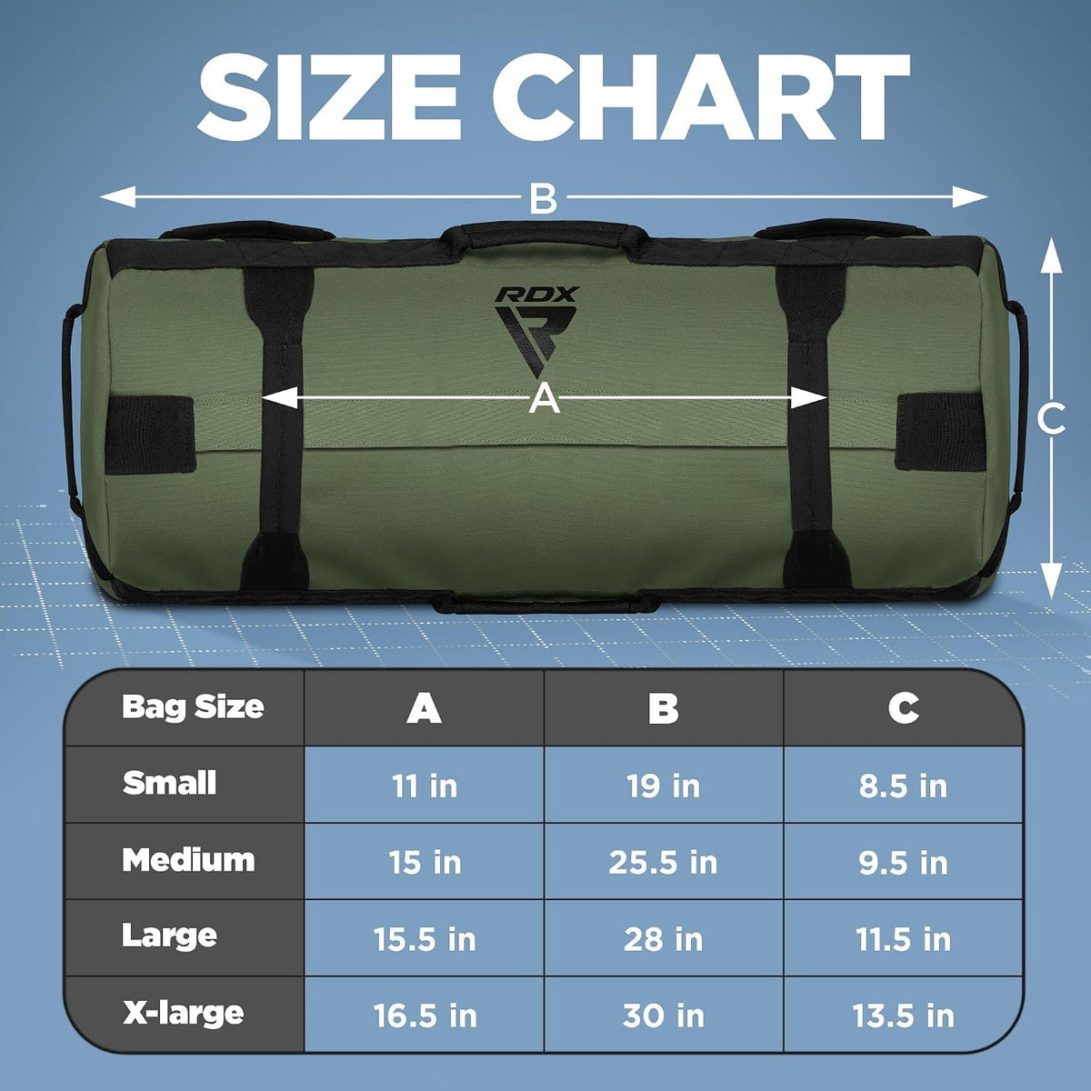 RDX Sandbag for Fitness Weights Training, Unfilled Power Bags with Handles, 5-200 LBs Adjustable Weighted Slam Bag for Strength Powerlifting Running Heavy Workout Home Gym Exercise, Sold AS UNFILLED