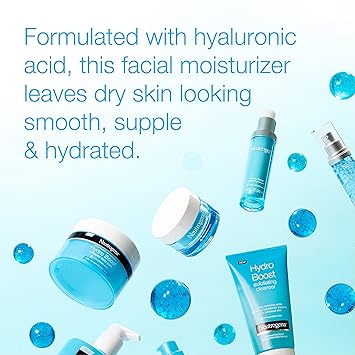 Neutrogena Hydro Boost Hyaluronic Acid Hydrating Gel-Cream Face Moisturizer to Hydrate  Smooth Extra-Dry Skin, Oil-Free, Fragrance-Free, Non-Comedogenic  Dye-Free Face Lotion, 1.7 oz