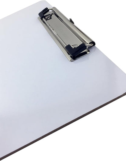 Clipboard Dry Erase Surface 9'' x 12.5'' Letter Size Low Profile Clip Whiteboard (Pack of 6)