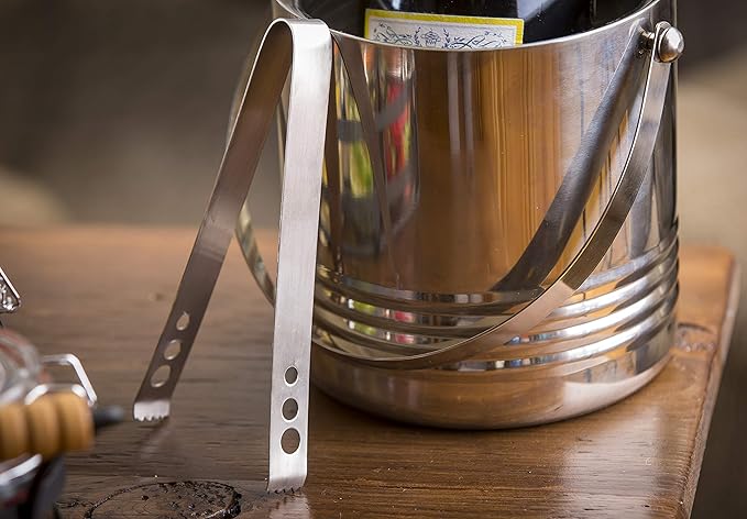 Tablecraft Stainless Steel Ice Tongs, 6.75", Metallic