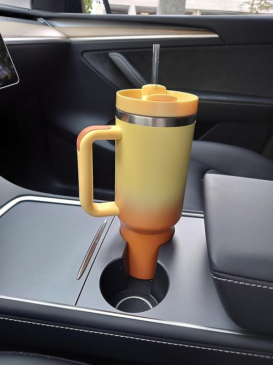 40oz Stainless Steel Vacuum Insulated Tumbler with Lid and Straw for Water, Iced Tea or Coffee, Smoothie and More (Sunset Yellow, 40 oz)