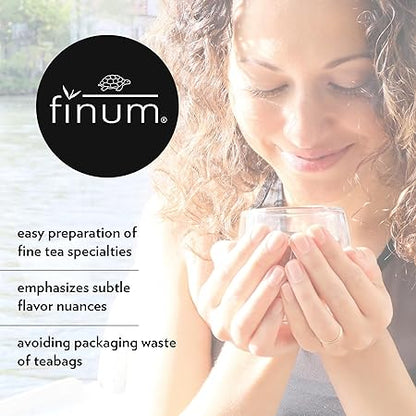 Finum Disposable Paper Tea Filter Bags for Loose Tea, Brown, Large, 100 Count