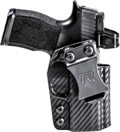 Rounded IWB Holster - Inside Waistband Concealed Carry, American Made, Concealment Express, Carbon Fiber Black Kydex, Optics Ready, Fits: