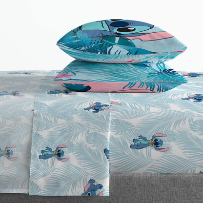 Disney Lilo and Stitch Queen Comforter Set 7 Piece Kids Bedding, Pink Bed in a Bag, Comforter Sheets Shams Pillowcases, Official Brand, Soft Polyester Microfiber, Machine Washable, Girls Gift