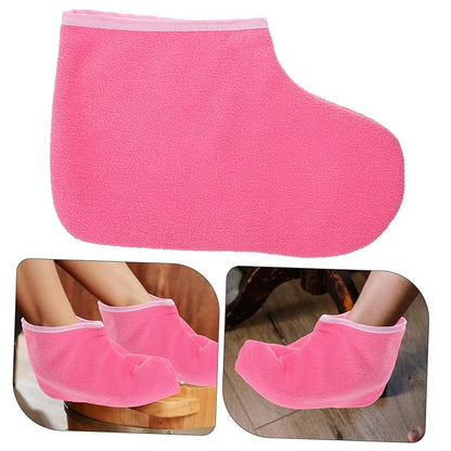 FOMIYES 1 Pair Paraffin Wax Booties Reusable Wax Warming Covers for Foot Spa Treatments Thick Moisturizing Foot Liners Bright with Trim Ideal for Hydrating and