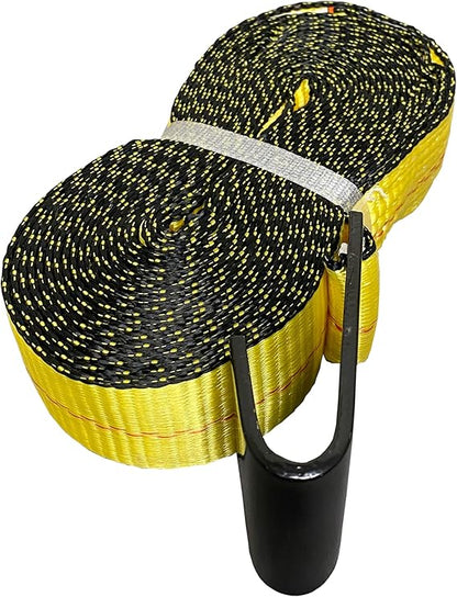 Everest - S1022 Premium Ratchet Tie Down 1 PK 2 IN. X 27 FT 3333 LBS. Working Load 10000 LBS. Break Strength Flat-Hook Cargo Straps Perfect for Moving Appliances, Lawn Equipment and Motorcycles, Vibrant Everest Yellow