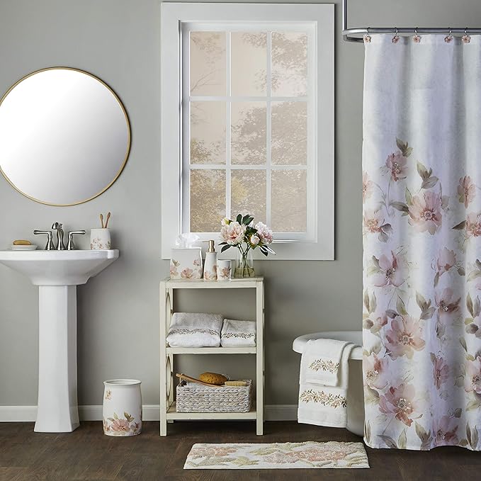 SKL Home Saturday Knight Misty Floral Shower Curtain, PinkMulti