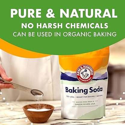 ARM  HAMMER Baking Soda Made in USA, Ideal for Baking, Pure  Natural, 2.7lb Bag