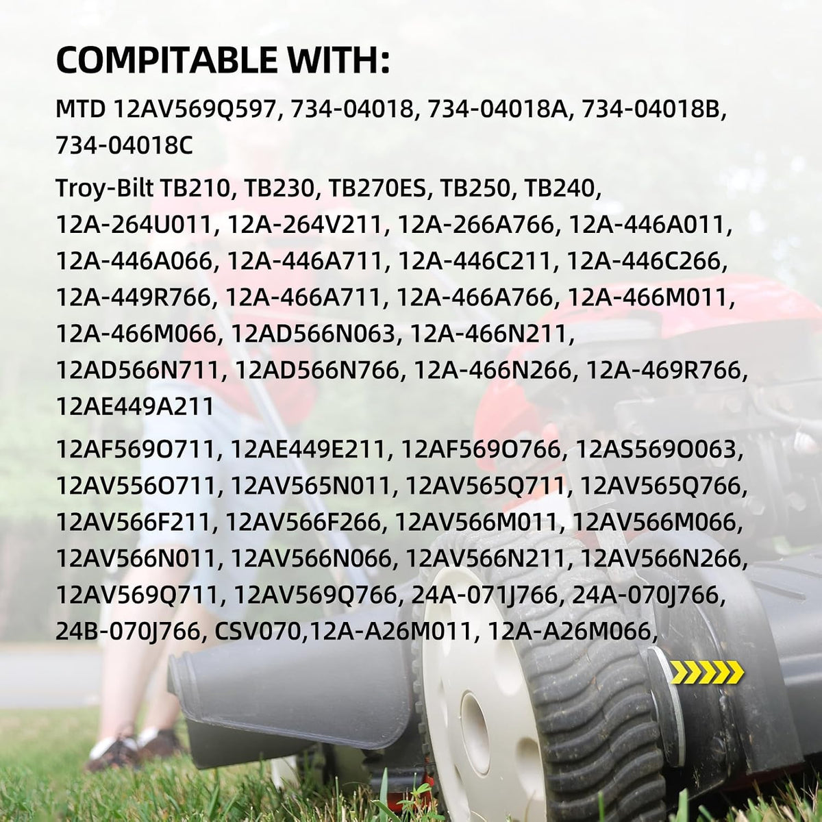 734-04018 Lawn Mower Front Drive Wheels, 8 Inch Wheels for MTD 734-04018A 734-04018B 734-04018C 12AV569Q597 Troy-Bilt TB240, Pack of 2