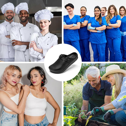 ZXT Arch Support Work Clogs Slip Resistant Orthopedic Shoes for Chef Nurse Garden Comfortable, Slip-On Cushion Slide Sandals