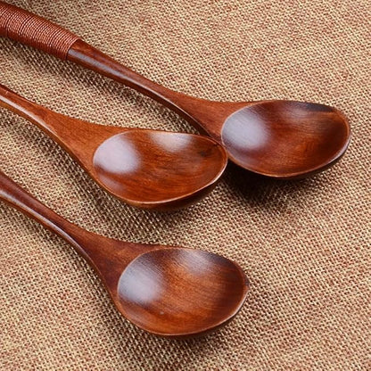 Cooking Wooden Soup Tool Utensil Catering Spoon Teaspoon Catering Cooking Utensil Teaspoon Soup Lot Kitchen Spoon Wooden Kitchen,Dining Bar