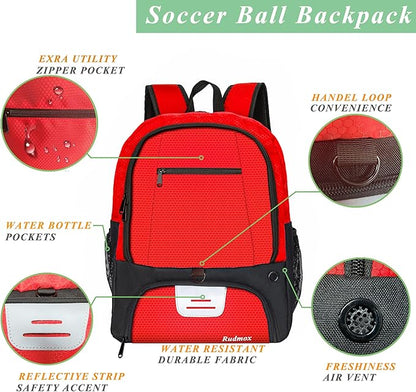 Soccer Ball Bag-Backpack for Basketball,Volleyball with Cleat Shoes and Ball Compartment for Sports Team,Trainning