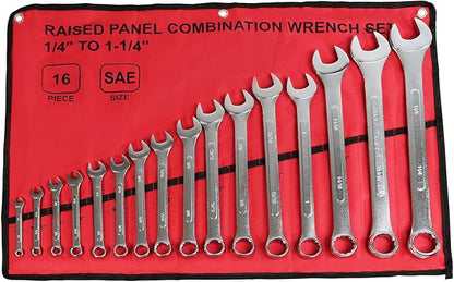 Combination Wrench Set SAE Standard Wrench Set 14 to 1-14 Inch 16pc NEW