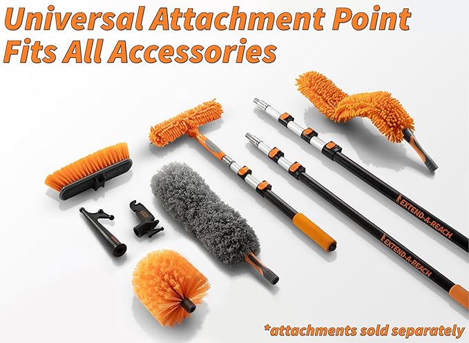 Cobweb Duster Head Brush - Spider Web Brush for Outdoor & Indoor Web Cleaning - Twist-On Corner Duster Fits Standard Acme Threaded Extension Poles - Best Cobweb Brush Head (Pole Sold Separately)
