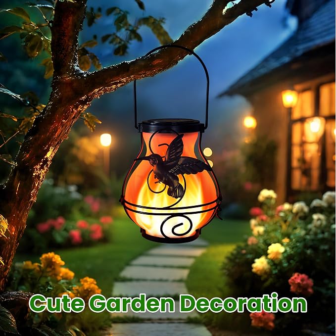 Lantern Holder Outdoor Waterproof Hummingbird Hanging Lantern Outdoor Garden Decoration 1 Pack( missing lid )