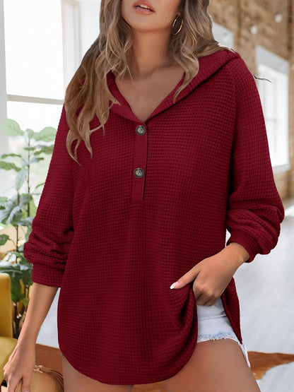 BETTE BOUTIK Womens Long Sleeve Waffle Knit Tops Fall Winter V Neck Casual Fashion Shirts