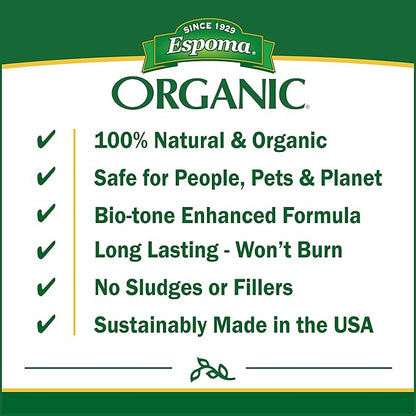 Espoma Organic Iron-Tone 3-0-3 Organic Fertilizer and Plant Food to Help Correct Iron Deficiency (Chlorosis). 5 lb. Bag. Turns Yellow to Green, Non Staining Iron
