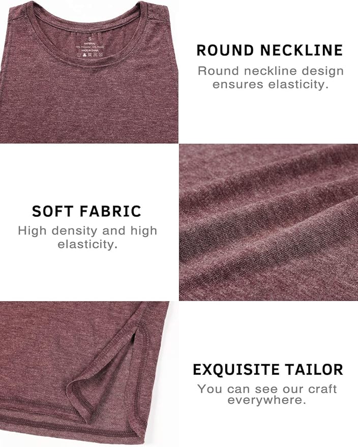 Cosy Pyro Workout Tank Tops for Women Lightweight Running Tanks Basic Gym Tops Sleeveless Athletic Yoga Shirts-4 Pack