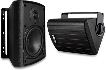 iHome IHSI-W400BT-PR-BLK Bluetooth 4-Inch 100W Weatherproof Speakers, IndoorOutdoor, WallCeiling Mount, Surround Sound, Pair - Ideal for Home Parties