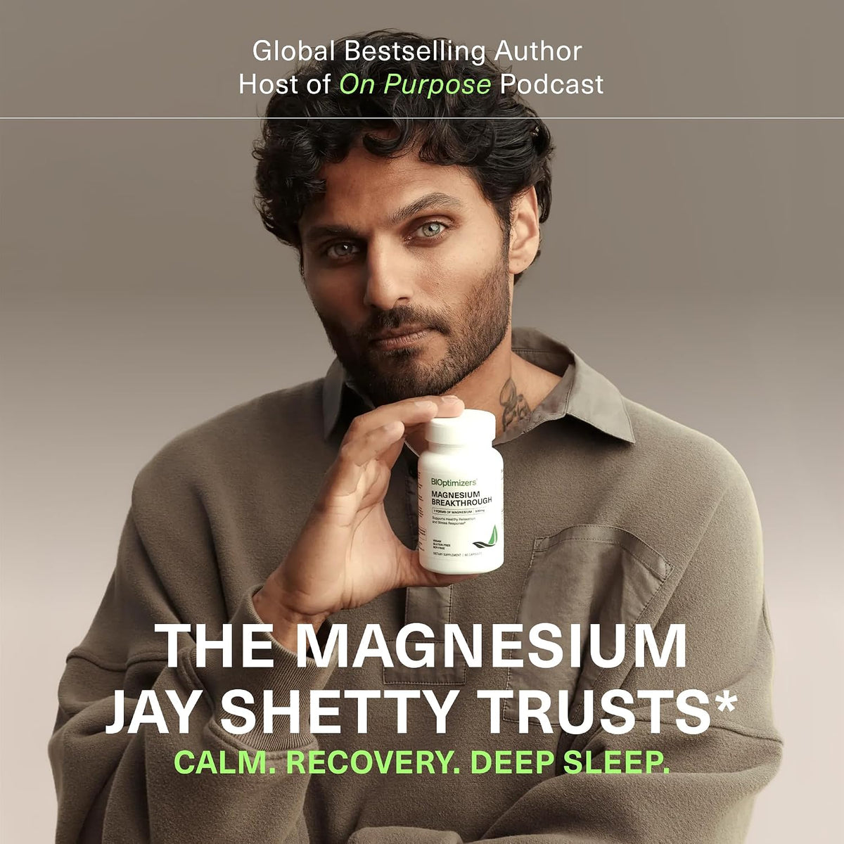 BIOptimizers Magnesium Breakthrough Supplement with 500mg - 7 Forms of Magnesium: Glycinate, Malate, Citrate, and More - Natural Support for Sleep and Cognitive Function -30 Capsules- Calming Vitamins ( No Original Box )
