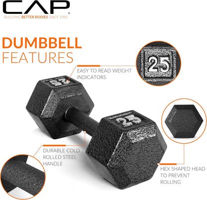 CAP Barbell Cast Iron Hex Dumbbell | Multiple Options