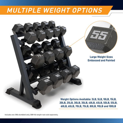 Marcy Cast Iron Hex Dumbbell, Sold Individually