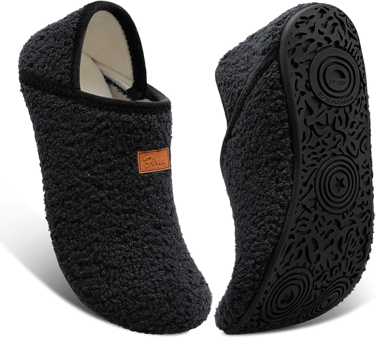 Womens Mens Slippers with Rubber Sole Soft-Lightweight House Slipper Socks Around House Shoes Non Slip Indoor/Outdoor