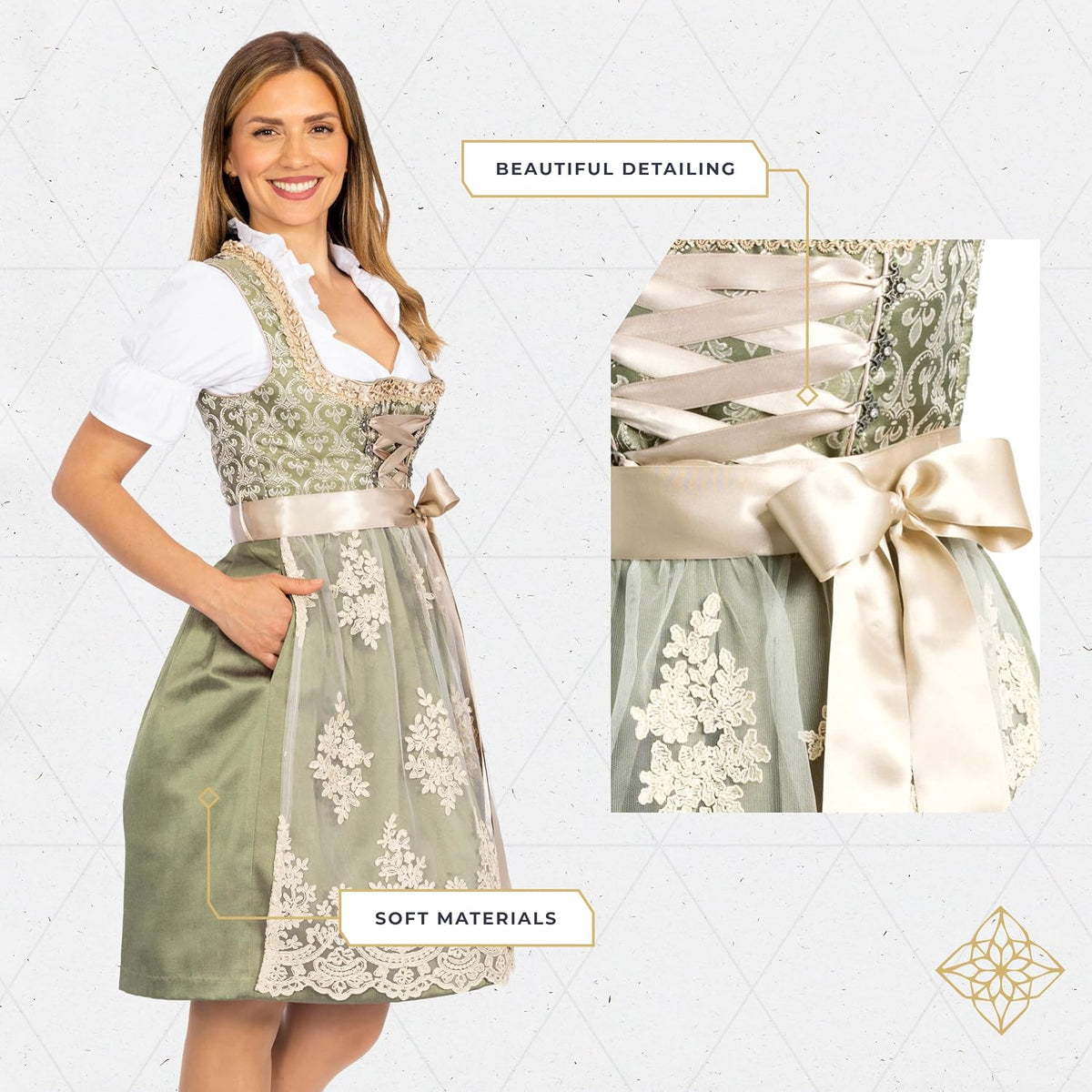 BAVARIA TRACHTEN Dirndl Dresses Women Traditional German Oktoberfest Costumes Women - Authentic Dirndl