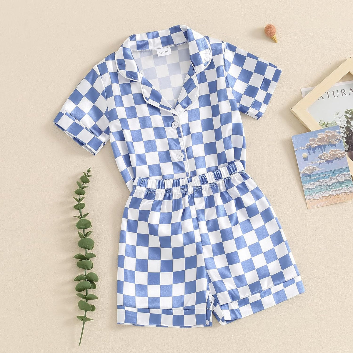 Toddler Girl Floral Pajamas Set Short Sleeve Button Down Shirt And Shorts 2Pcs Kids Pjs Loungewear