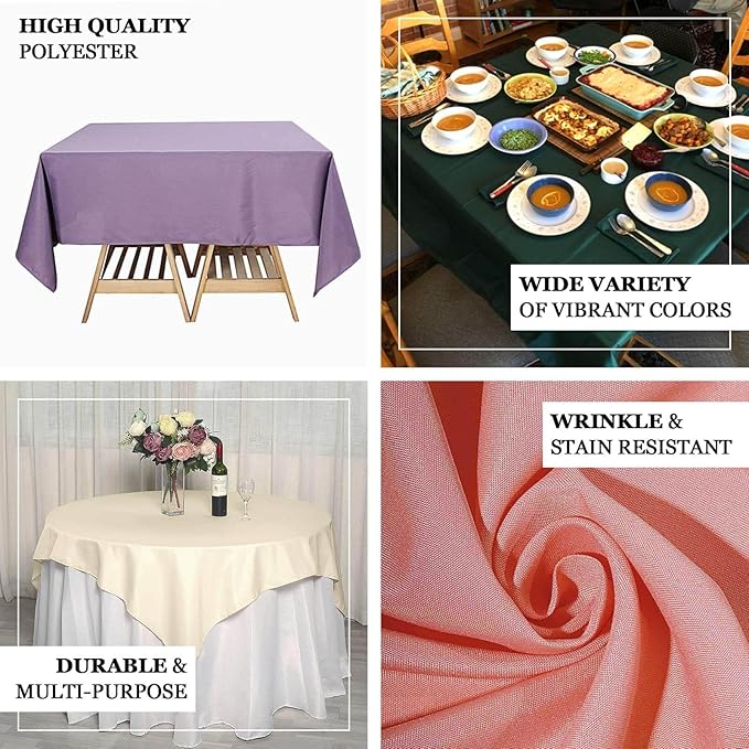 Efavormart 70" Square Linens Ivory Wholesale Linens Polyester Square Linen Tablecloth for Wedding Banquet Party Restaurant