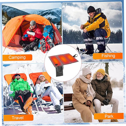 Portable Heated Seat Cushion 3-Level Foldable USB Heating Heated Stadium Seats for Bleachers Outdoor Camping Hiking, 17x16in, Battery Not Included