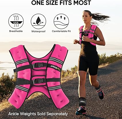 APEXUP Weighted Vest Men 5lbs10lbs15lbs20lbs25lbs30lbs Weights with Reflective Stripe, Weighted vest for Women Workout Equipment for Strength Training Running