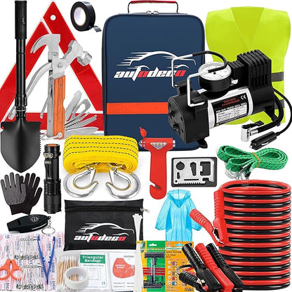 AUTODECO Roadside Emergency Car Kit 95 Pieces