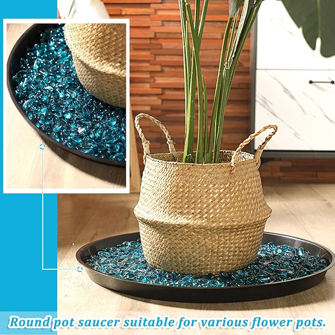 Eccliy 10 Pack 25 Inch Large Plant Saucers Heavy Duty Planter Trays