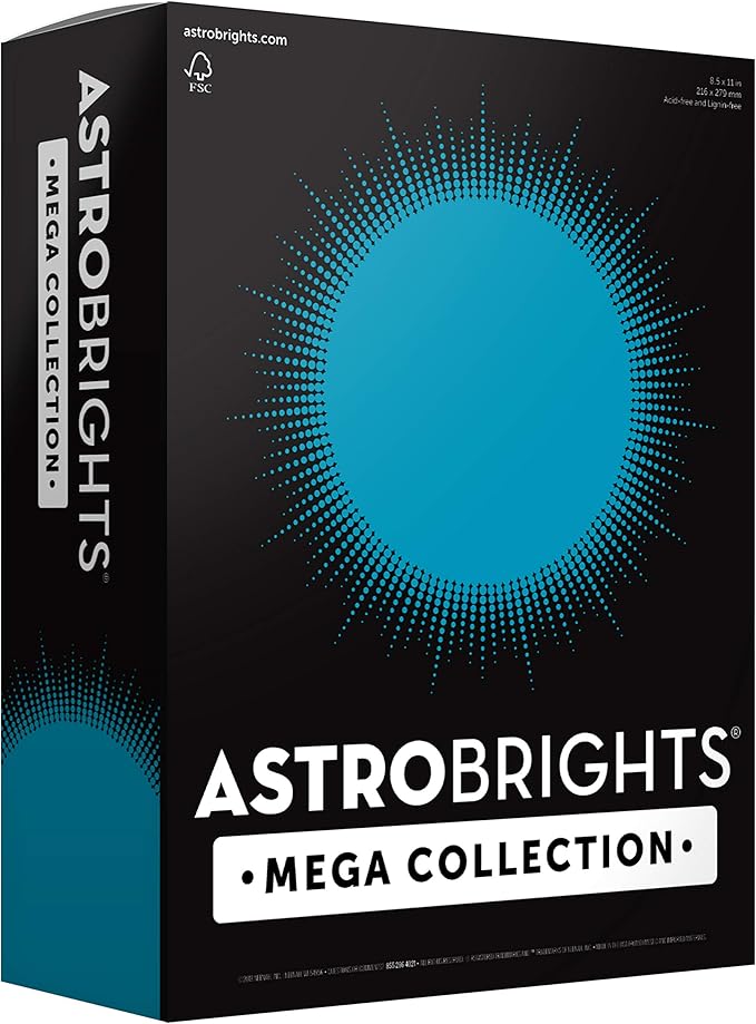 Astrobrights Mega Collection, Colored Cardstock, Ultra Blue, 320 Sheets, 65 lb176 gsm, 8.5" x 11" - MORE SHEETS! (91694)