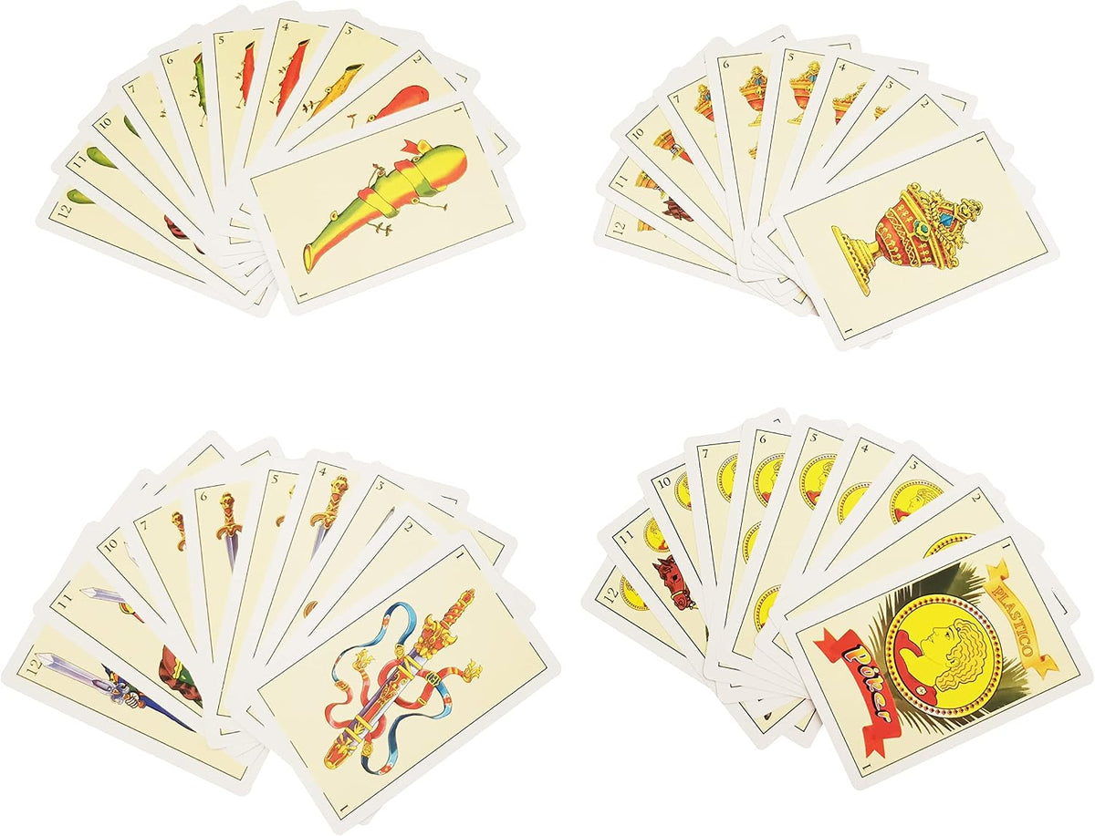 CDBXRA 2 Decks Spanish Playing Cards Cartas Españolas, Baraja Española, Briscas Cards Puerto Rico, Mexican Playing Cards, Plastico Spanish Cards, Barajas Espanolas Plasticas(with Playing Card Boxes)