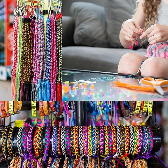 0.031" Nylon Cord, Macrame Chinese Knot Thread, Braided Bracelet (Colorful, No Gold Added)