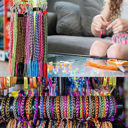 0.031" Nylon Cord, Macrame Chinese Knot Thread, Braided Bracelet (Colorful, No Gold Added)