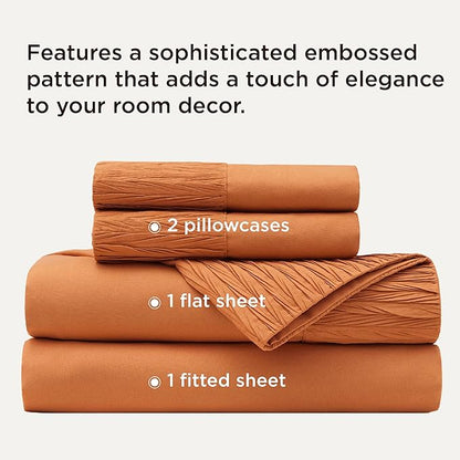 Bedsure King Size Sheets Set - 4 Pieces Soft King Sheets - Breathable  Cooling - Hotel Luxury - Easy Care Polyester Microfiber Bedding for Women, Men, Dusty Orange